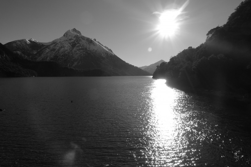 b&w over lake